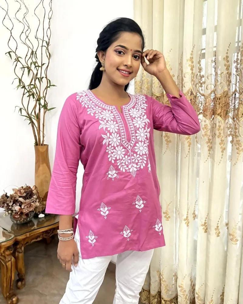 Thread Embroider Short Top
