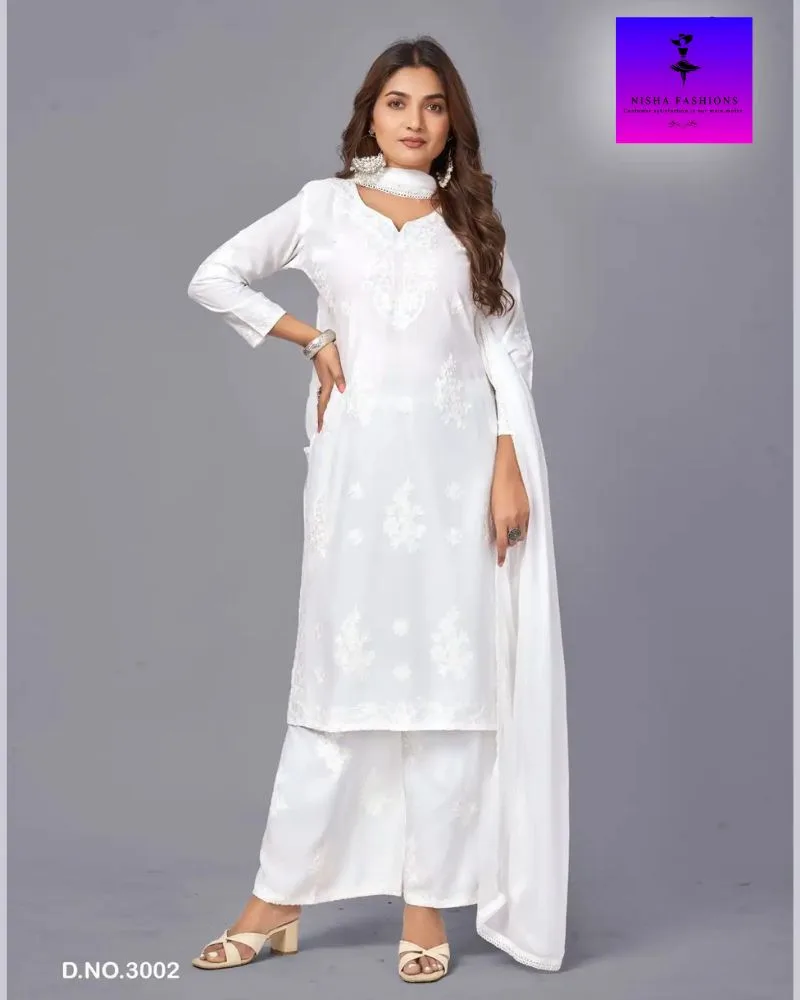 Snow White Collection - 04 Designs White Kurthi Set product image