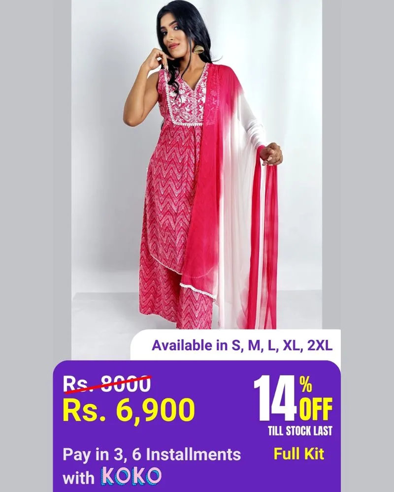 A-Line Kurta with Palazzo and Dupatta