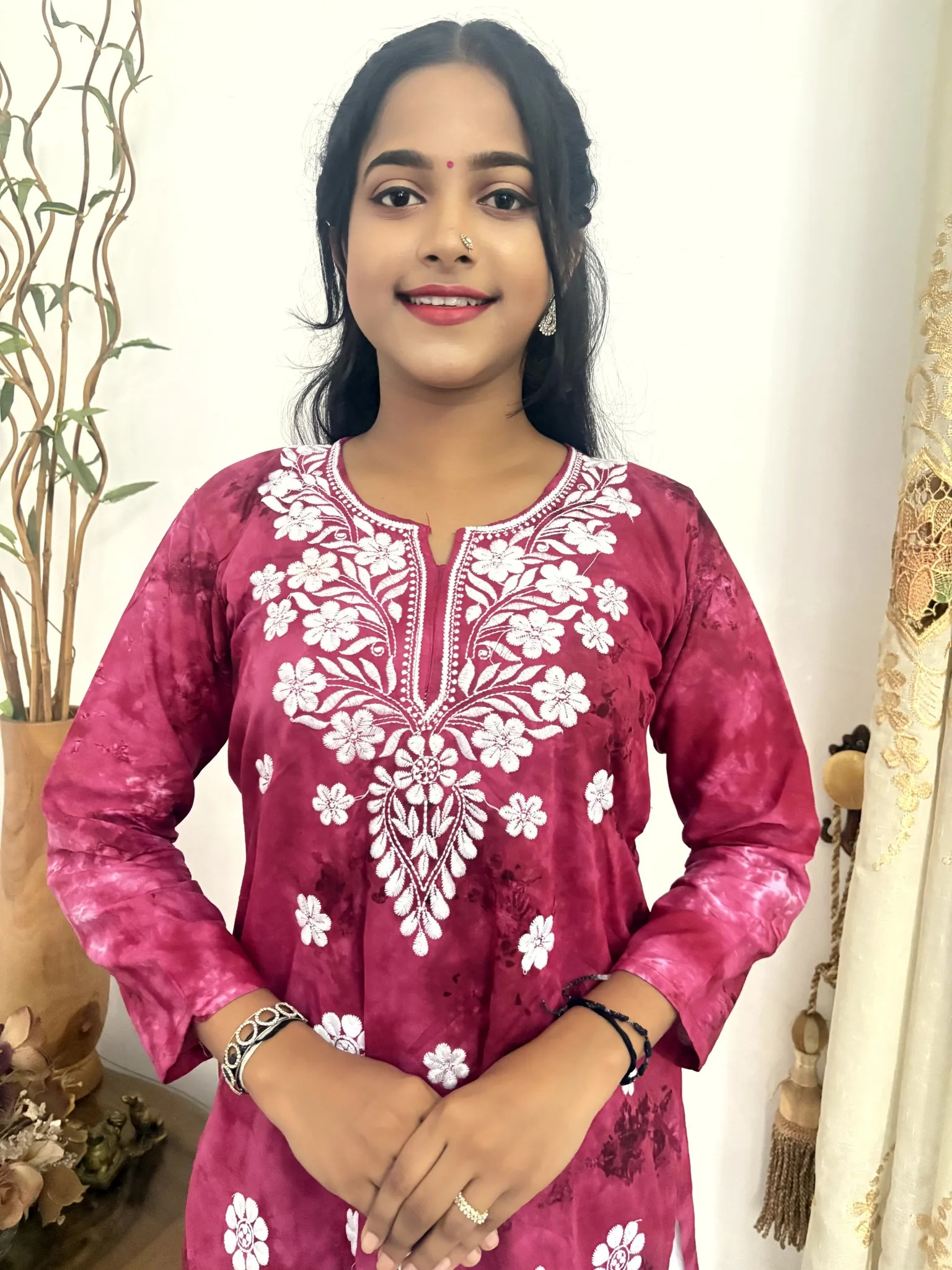 Short Kurti Top - Majenta