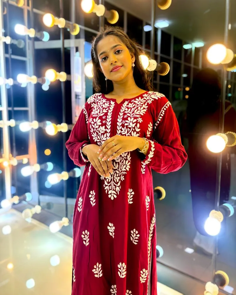 Chikankari Kurthi Top