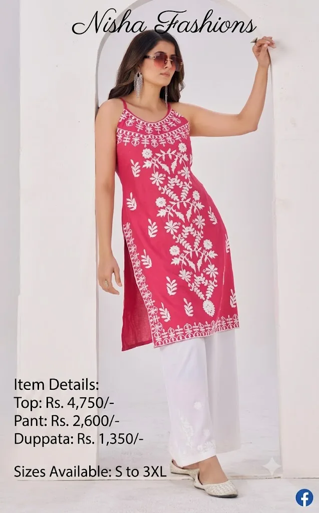 Chikankari Kurthi Top & Plazzo Pant