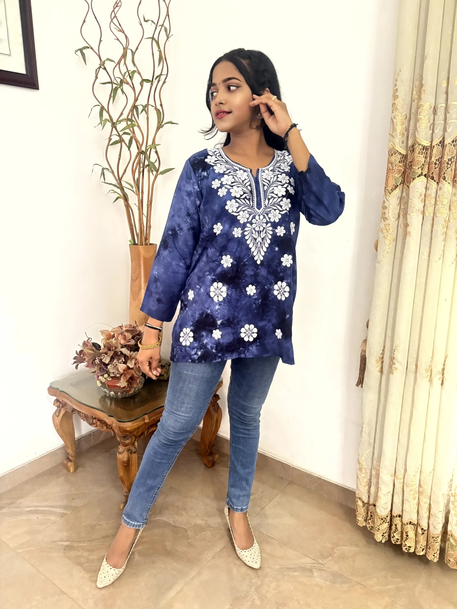 Short Kurti Top - Blue