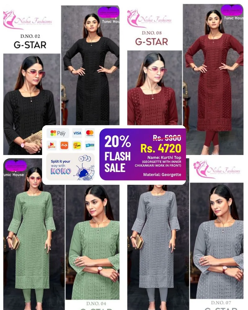 Imported Georgette Designer Kurti Collection (Only Top)