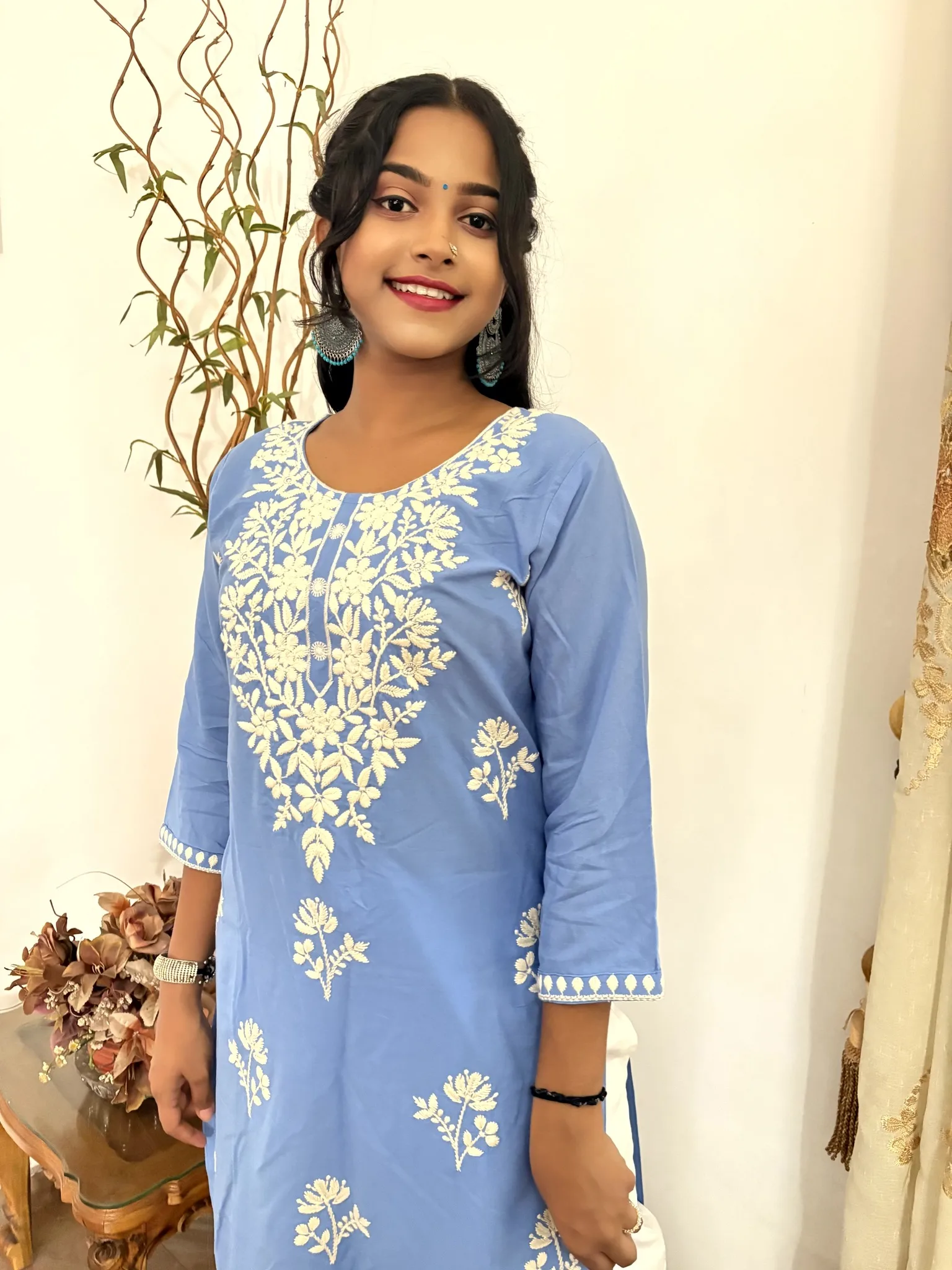 Long Kurthi Top - Royal Blue