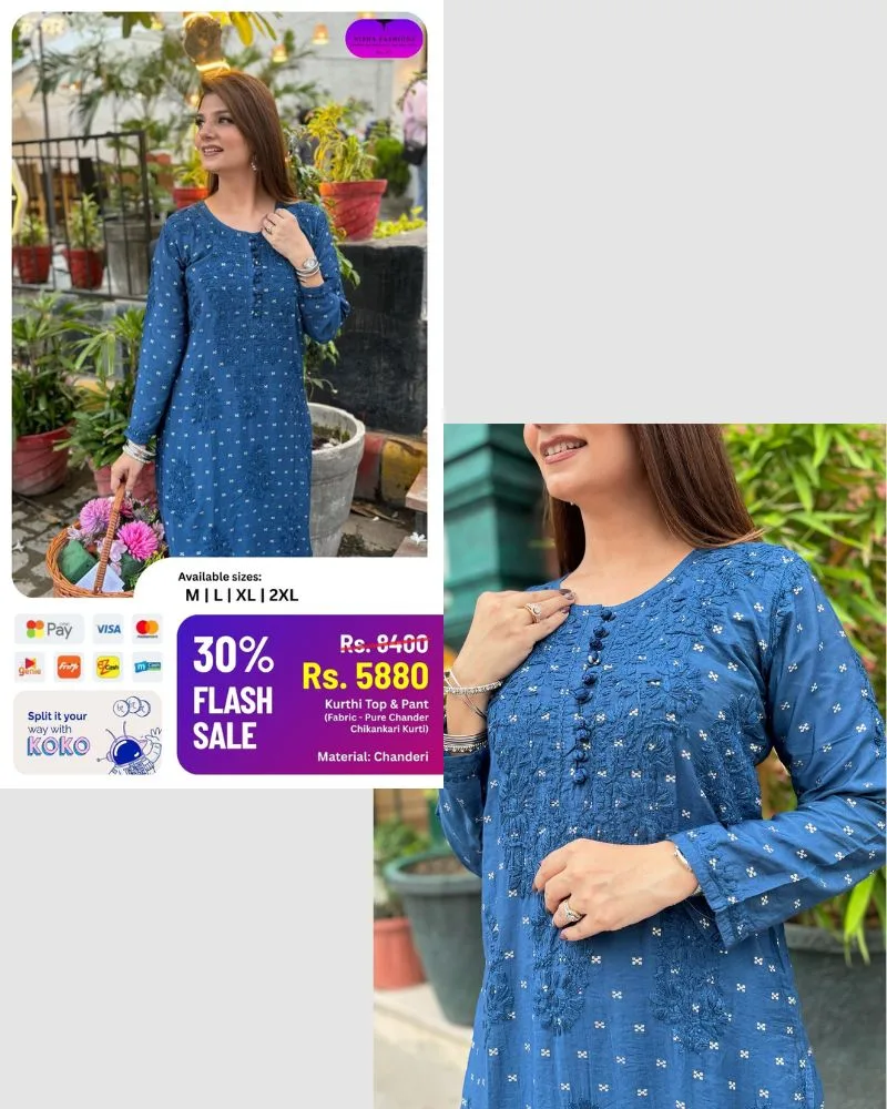 Kurti Palazzo Set in Premium Chanderi Cotton