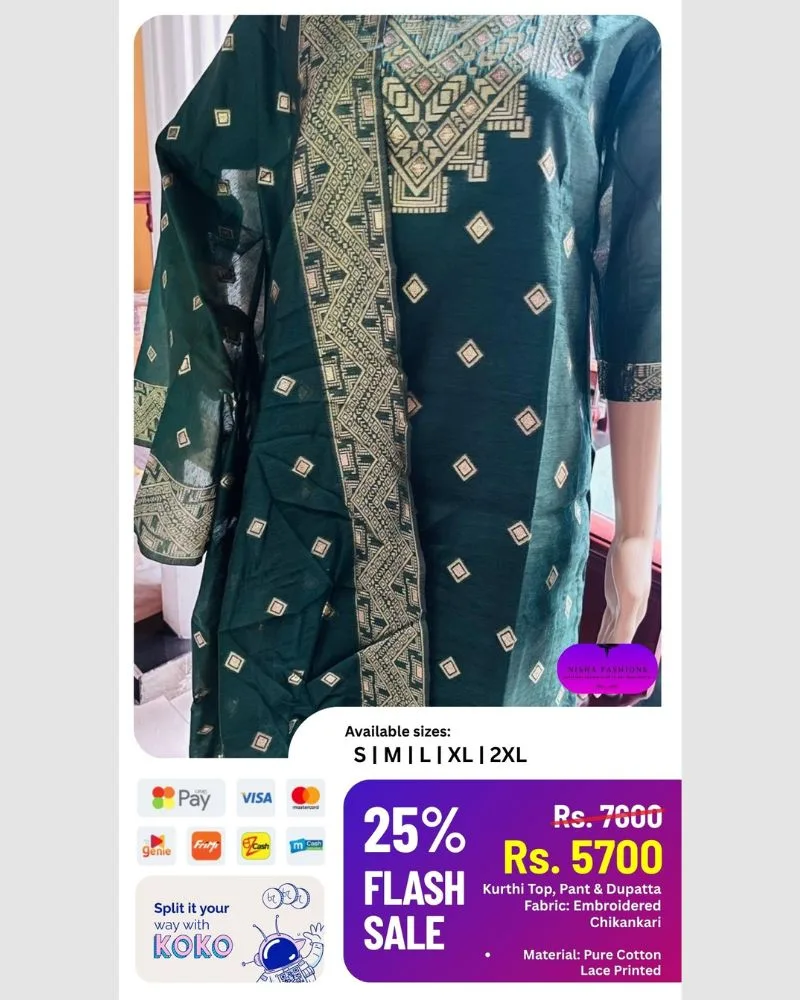 Elegant Chikankari Kurthi Top And Dupatta