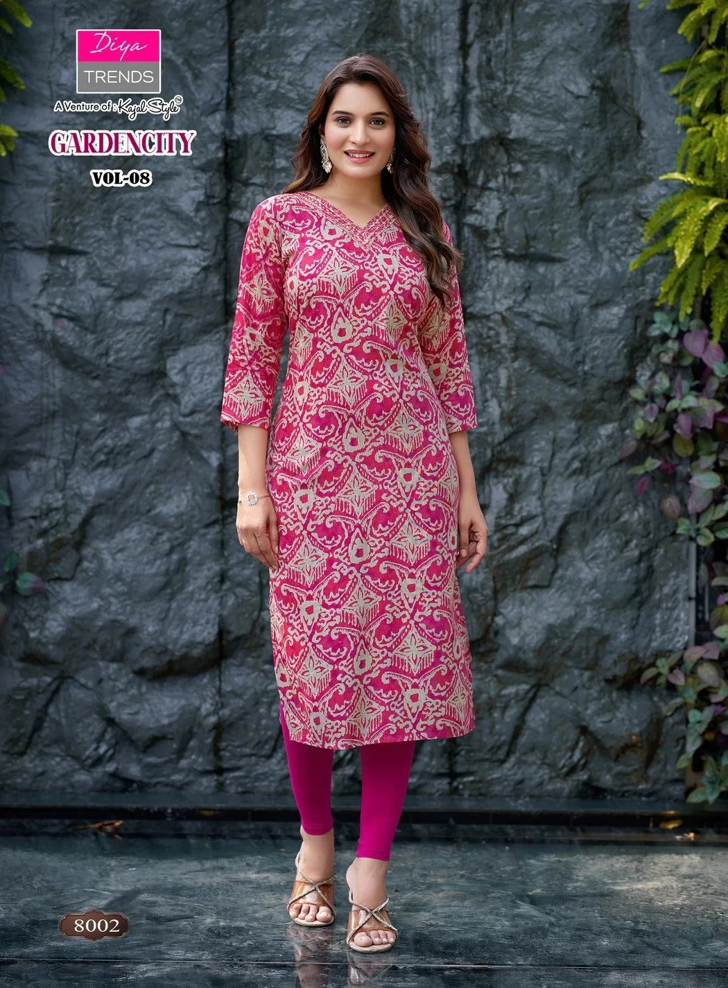 Foil Rayon Procian Print Embroidery Top