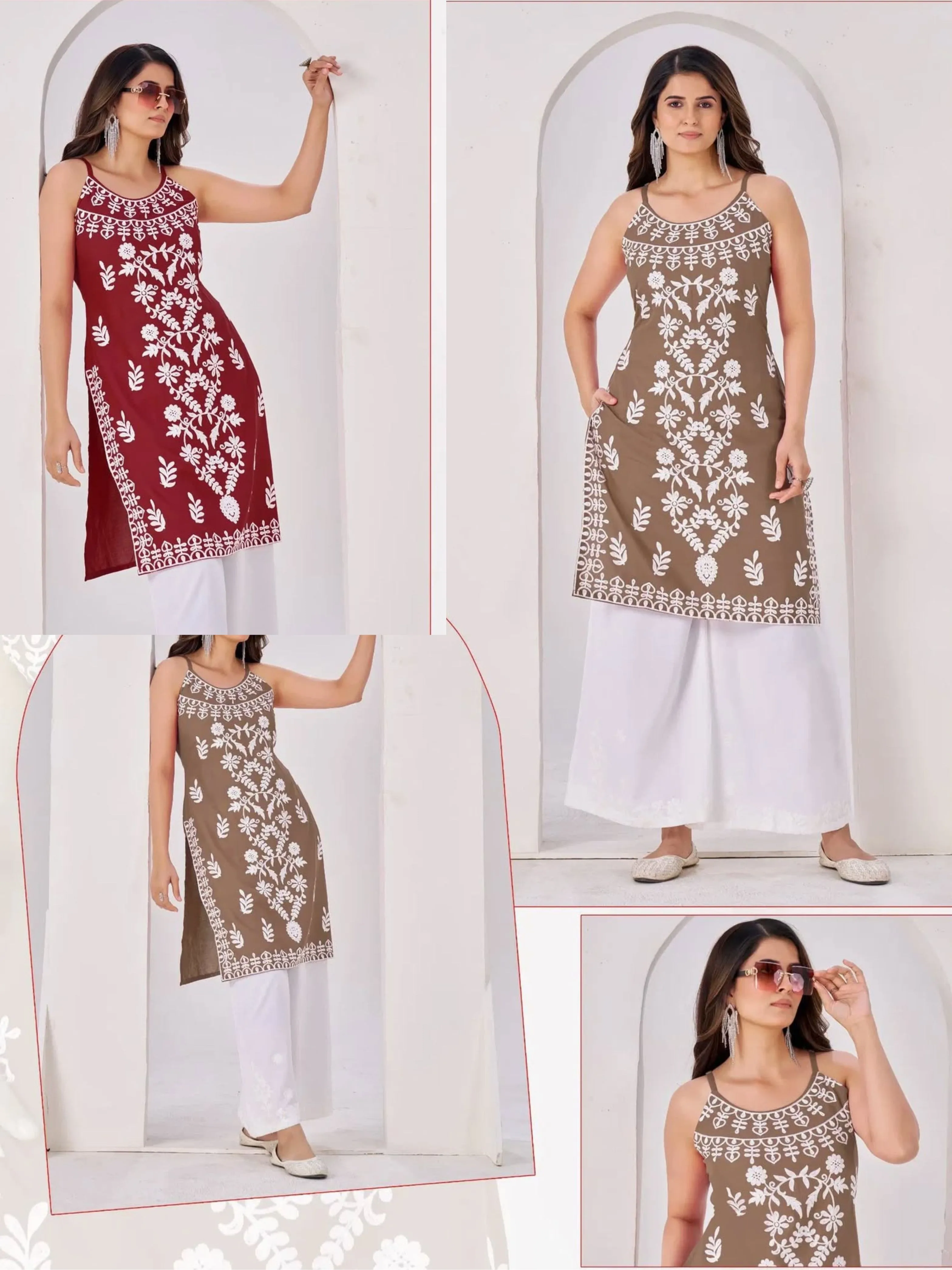 Chikankari Kurthi Top & Plazzo Pant product image