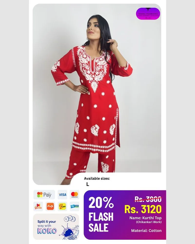 Chikankari Kurthi Top - SOLD OUT