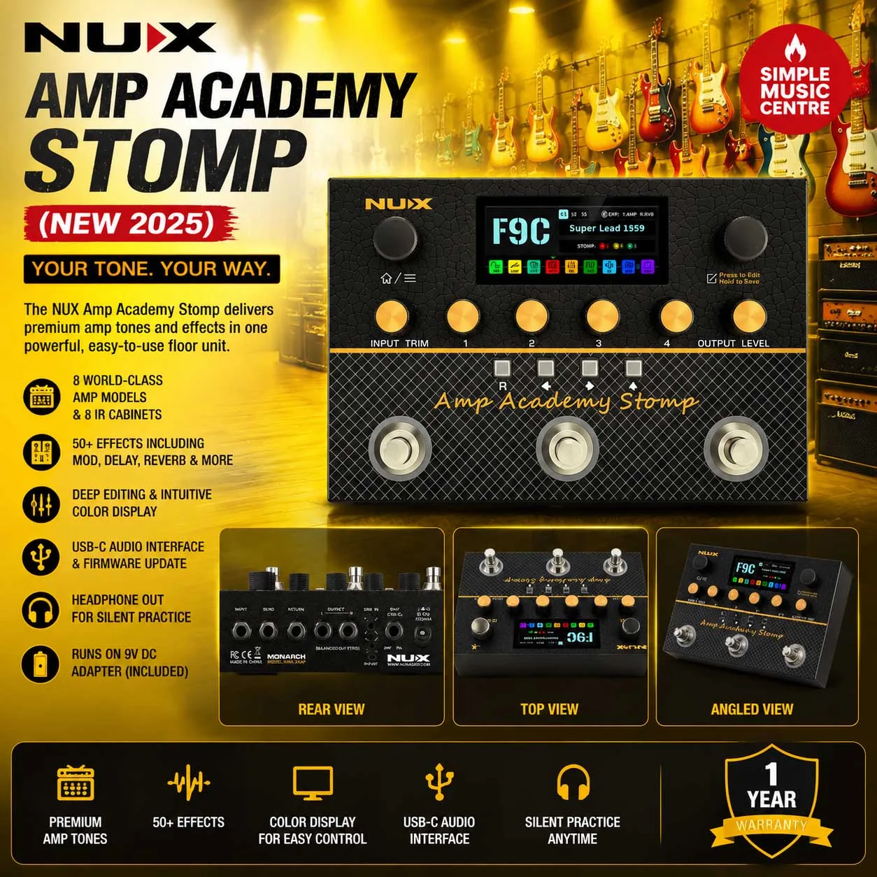 Buy NUX NMA-3AAP Amp Academy Guitar Amp Modeler & Multi-Effects