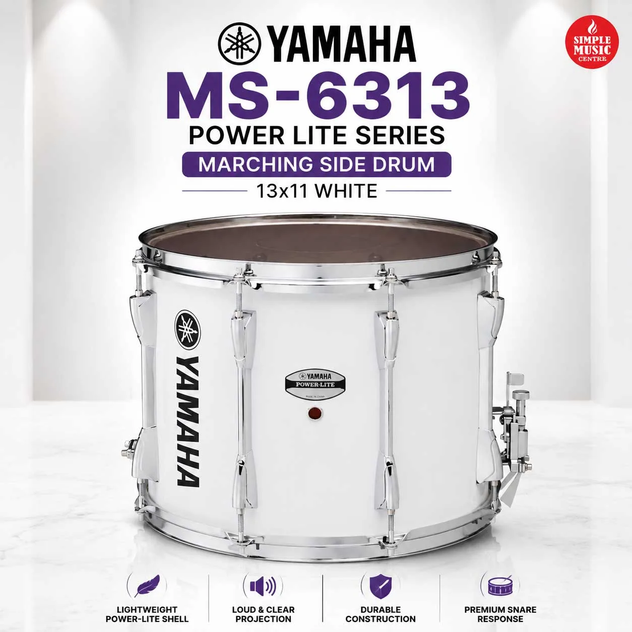 Buy Yamaha MS-6300 Power-Lite Series 13x11 White Senior Band
