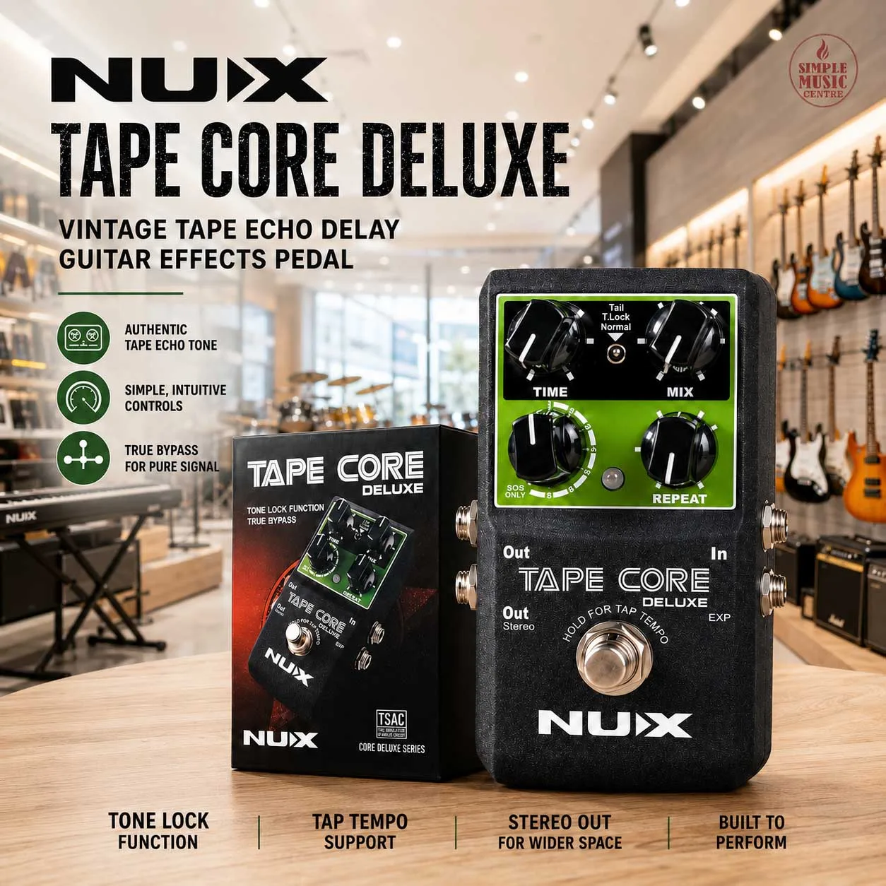 Buy NUX Tape Core Deluxe Vintage Tape Echo Delay Guitar Effects
