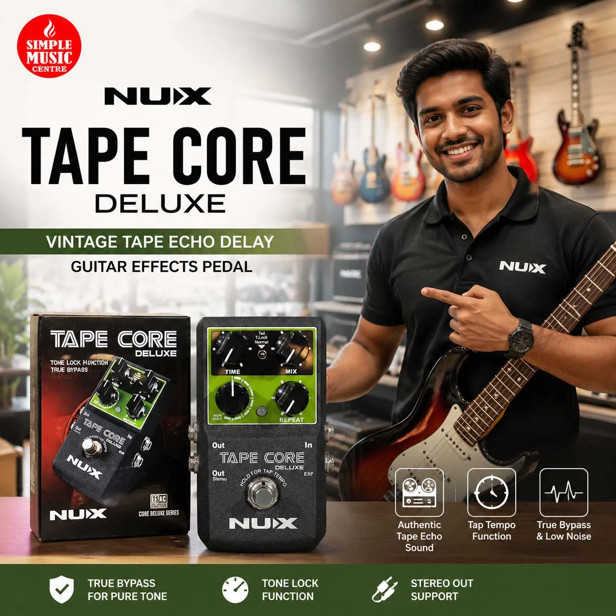 Buy NUX Tape Core Deluxe Vintage Tape Echo Delay Guitar Effects