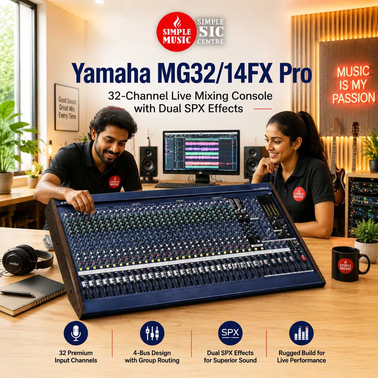 Buy Yamaha MG32/14FX Pro 32-Channel Live Mixing Console with Dual